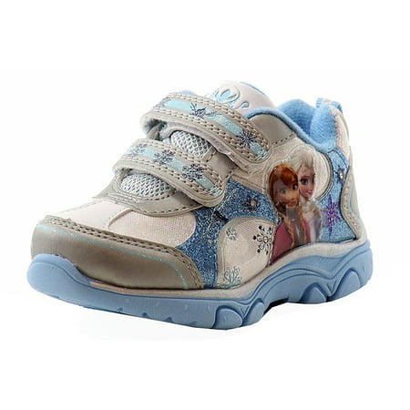 Disney Frozen Toddler Girls Silver/Blue Fashion Light Up Sneakers Shoes