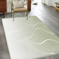 thumbnail image 3 of Area Rugs for Living Room 4x6 Ft, Sage Green Geometric Non Slip Area Rugs for Kitchen Bedroom Entryway, Modern White Stripe Distortion Art Washable Carpet Runner Rug Floor Mats for Bedroom, 3 of 9