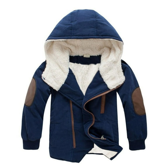 REDARER Boys Winter Lined Jacket with Zipper Thickened Warm Padded Coat Outerwear for Children and Youth,Size:13-14 Years