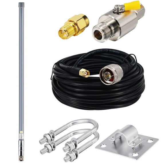5.8dBi LoRa Antenna 915Mhz Fiberglass Lorawan Omni Antenna with 16.4ft Low Loss RG58/U Molded Cable Lightning Arrestor for Verizon,Sprint Nebra RAK Bobcat Syncrob Helium Hotspot HNT