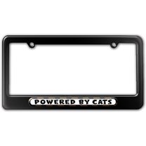 Powered By Cats License Plate Frame