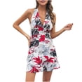 thumbnail image 1 of Vestidos Para Mujer Vestidos Casuales de Moda Profundo V Espalda Descubierta Sin Mangas Chifón Vacaciones Playa Vestido Corto Odeerbi  ODB156422, 1 of 8