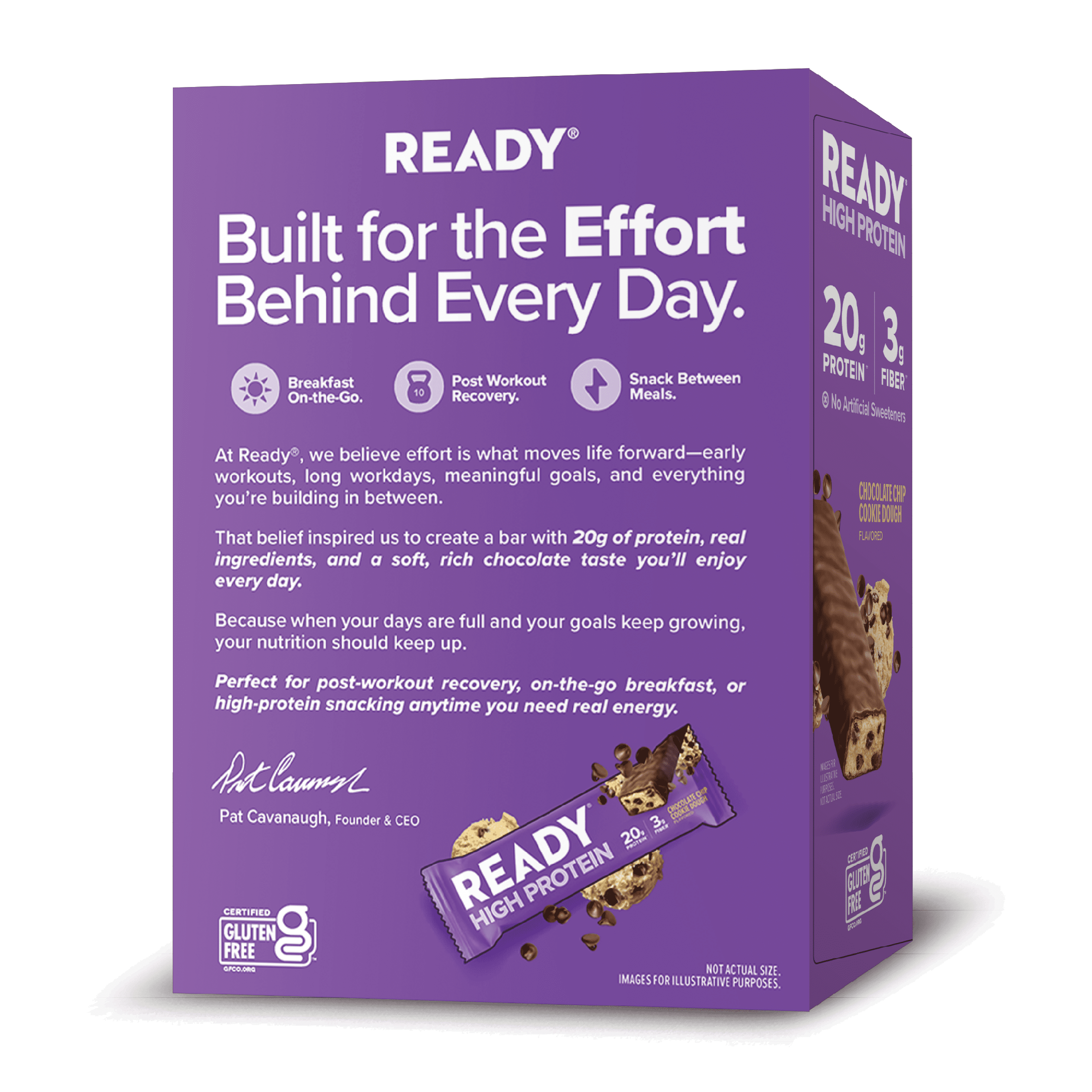 Ready® 20g High Protein Chocolate Chip Cookie Dough Bars - 4 Count