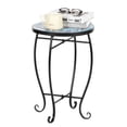 thumbnail image 2 of Mosaic Side Table,14'' Round Small Bistro Table, Indoor End Table,Accent Patio Table with Metal Frame, Black Iron Plant Stand,for Garden Yard Parch Balcony, 2 of 9