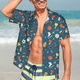 thumbnail image 5 of KLL Men's Hawaiian Shirt Short Sleeve Button Down Beach Shirts-Sports Ball, 5 of 5