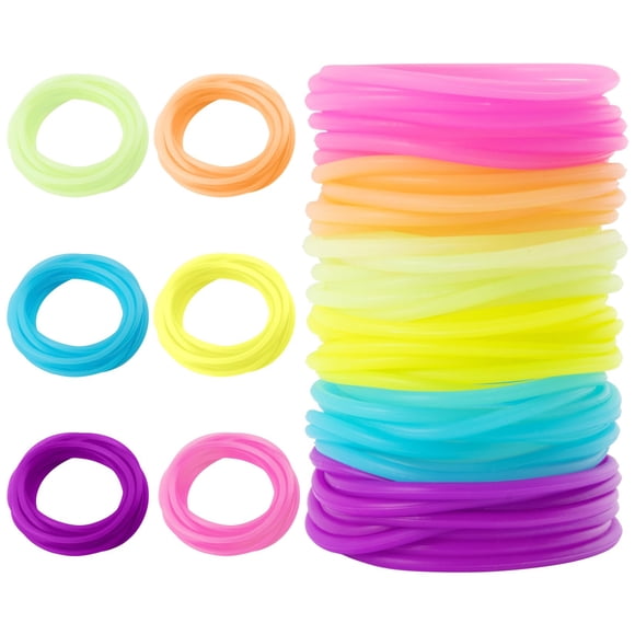 Pulseras de silicona MAQIHAN 60 piezas neón brillantes estilo gelatina años 80