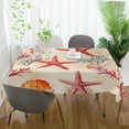 thumbnail image 3 of Yayeee Tablecloths 54" x 54" Rectangle Wrinkle Resistant Party Table Cover, Beige Starfish, 3 of 8