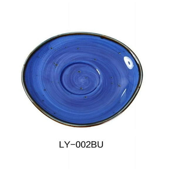 Yanco LY-002BU Lyon 6.5 in. Saucer for LY-001BU, Reactive Glaze, Blue - Pack of 36