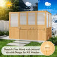 thumbnail image 3 of AECOJOY 6x10 FT Wood Greenhouse For Outdoor,Heavy Duty Lean-to Walk-in Greenhouse with Polycarbonate Panels,Openable Vent and Lockable Door,Backyard Garden, 3 of 12