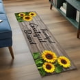 thumbnail image 4 of Farm Sunflower 2'x6' Runner Rug, Positive Floral Vintage Brown Wooden Washable Non-Slip Area Rugs for Hallway Kitchen Floor Bedroom Entryway, Laundry Carpet Decoration Indoor Mat, 4 of 9