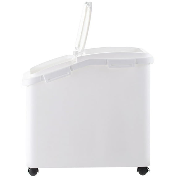 Ingredient Storage Bin, 11.4 Gallon Capacity Shelf Ingredient Bin, 280 Cup Flour Bins on Wheels Commercial Prosave Shelf-storage Ingredient Bin with Lid and Scoop Rice Bin for Kitchen White