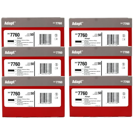 Hollister Adapt Adhesive Remover Wipes, 7760, 50 Count - 6 Pack