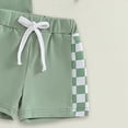 thumbnail image 4 of NOLDARES Toddler Baby Boy Summer Outfits Short Sleeve Embroidered T Shirt Tees + Striped/Plaid Shorts Infant Clothes Set Blazer,18-24 M, 4 of 6