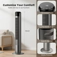 thumbnail image 5 of Tower Fans, 35" Standing Floor Cooling Fan with Remote, 60° Oscillating Fan, 20 ft/s High Velocity, LED Display, 5 Speeds, 4 Modes, 12H Timer, Quiet Bedroom Fan, 5 of 8