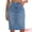 Light Blue, variant on DARING DIVA Women's Slit Stretch Below Knee Length Denim Skirts Small Dark Blue