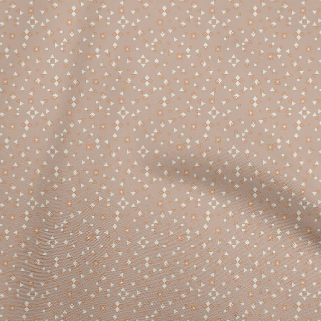 oneOone Polyester Spandex Light Brown Fabric Geometric Craft Projects Decor Fabric Printed By The Yard 56 Inch Wide