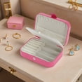 thumbnail image 2 of Unique Bargains Portable Jewelry Box PU Travel Organizer Beige Rose Red, 2 of 6