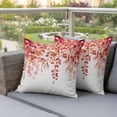 thumbnail image 4 of Farmhouse Pillow Covers 2 Pack Watercolor Red Eucalyptus Leaves Rustic Botanical Pillowcase Waterproof Outdoor Throw Pillow Cover for Patio Garden Square Cushion 18”x18”, 4 of 9