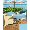 thumbnail image 4 of Outdoor Tablecloth Solid Color Rectangle Patio Tablecloths 60x84 Inch, Waterproof Outside Table Cloths with Umbrella Hole and Zipper, Sapphire Blue Summer Table Cover for Outdoor Tables, Picnic,, 4 of 6