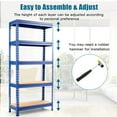 thumbnail image 4 of Costway 2PCS 5-Tier Metal Storage Shelves 60''Adjustable Shelves Blue, 4 of 12