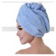thumbnail image 1 of Toalla de microfibra para el cabello para mujer, de secado rápido, color azul, tipo turbante, suave y absorbente, 60x20cm., 1 of 4