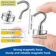 thumbnail image 2 of FINDMAG 28 Pack 25 LBS+ Magnetic Hooks Heavy Duty Neodymium Magnet Hooks for Hanging, Strong Magnetic Hooks Magnetic Hanger, Magnets with Hooks for Bathroom, Kitchen, Towel, Office, Garage, 2 of 6