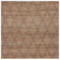 SAFAVIEH Natural Fiber Adams Geometric Area Rug, Natural/Black, 6' x 6' Square