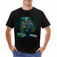 thumbnail image 3 of Monet Garden Oil Painting T-shirt Black T-shirt Flower T-shirt Artistic Tees Unisex Tees, 3 of 5