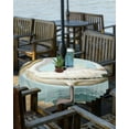 thumbnail image 2 of nqOlkjepod Vintage Nautical Coastal Outdoor Tablecloth with Umbrella Hole & Zipper, Summer Bird Ocean Wave Round Table Cover 54 Inch, Dining Waterproof Table Cloth Protector for Patio/Party/Picnic, 2 of 7