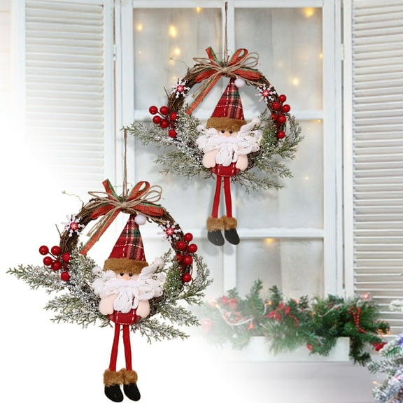 Elegant Decorative Front Door Wreath Year Round Seasonal Hanging Greenery Arrangement With Berries For Home Entrance