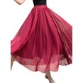 thumbnail image 4 of SLADYGLO Women Elastic High Waist Pleated Ruffle Hem Chiffon Maxi Skirt, 4 of 7
