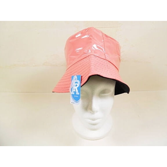 Bucket Hats Shiny PU Leather Peach Color Hat