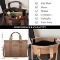 thumbnail image 5 of Sunyuer Women Vintage Braided Detail Tote Handbag, PU Leather Small Work Commuter Shoulder Purse, Fashion Portable Top Handle Bag with Detachable Adjustable Crossbody Strap, 5 of 8
