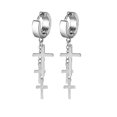 thumbnail image 1 of Moda Moda Más Nuevo 1 Par de Pendientes de Aro de Acero Inoxidable con Colgante de Cruz y Borla Larga Unisex para Hombres y Mujeres Joyería Gótica Punk Mejores Regalos, Estilo 33, 1 of 5