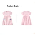 thumbnail image 3 of Emy Dola Toddler Girls Short Sleeve Dress Cotton Casual Spring Summer Easter Applique Playwear Dresse For 2-8 Yeras, 3 of 7