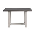 thumbnail image 4 of 48Inch Kitchen Table 5-Piece Solid Wood Rectangular Dining Room Set with 4 Upholstered Chairs for Kitchen & Dining Room, Gray, 4 of 11