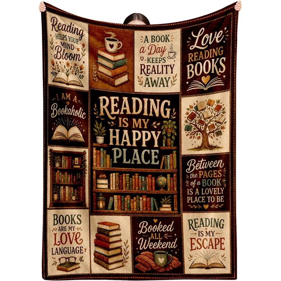 Book Lovers Gifts for Women Men, Reading Blanket for Readers, Book Club Gifts for Bookish Reader Librarian, Presents for Bookworms, Reading Accessories
