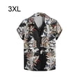 thumbnail image 4 of Qarigey Camisa de manga corta para hombre, camiseta con estampado de dragón chino, ropa de calle, Top de playa con solapa, ropa informal Camisetas 3XL, 4 of 5