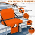 thumbnail image 2 of Stadium Seat for Bleachers with Back Support and Wide Padded Cushion Stadium Chair - Includes Shoulder Strap and Cup Holder, 2 of 12