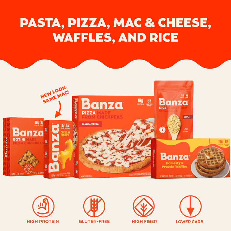 Banza Elbows & Cheddar - High Protein, Gluten Free, Lower Carb Mac