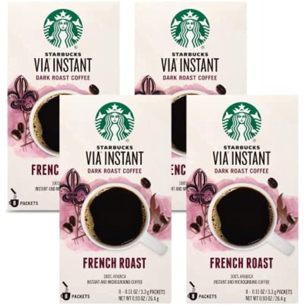 Starbucks Via Instant Coffee, French Roast 8 Ct, (Pack Of 4)…