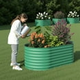 thumbnail image 6 of WildBreak Raised Garden Bed 4 x 2 x 2 feet, Galvanized Raised Plant Box, Green, 6 of 8
