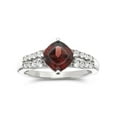thumbnail image 2 of Jay Heart Designs 925 Sterling Silver Genuine Garnet and Created White Sapphire Ring, 2 of 2