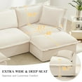 thumbnail image 5 of Modular Loveseat Sectional Sofa, 83.4" Comfy Cloud Couch, 2 Deep Seat Sofa Couch with 2 Pillows & Washable Covers, Modern Upholstered Chenille Small Couches for Living Room, Bedroom, Beige, 5 of 9