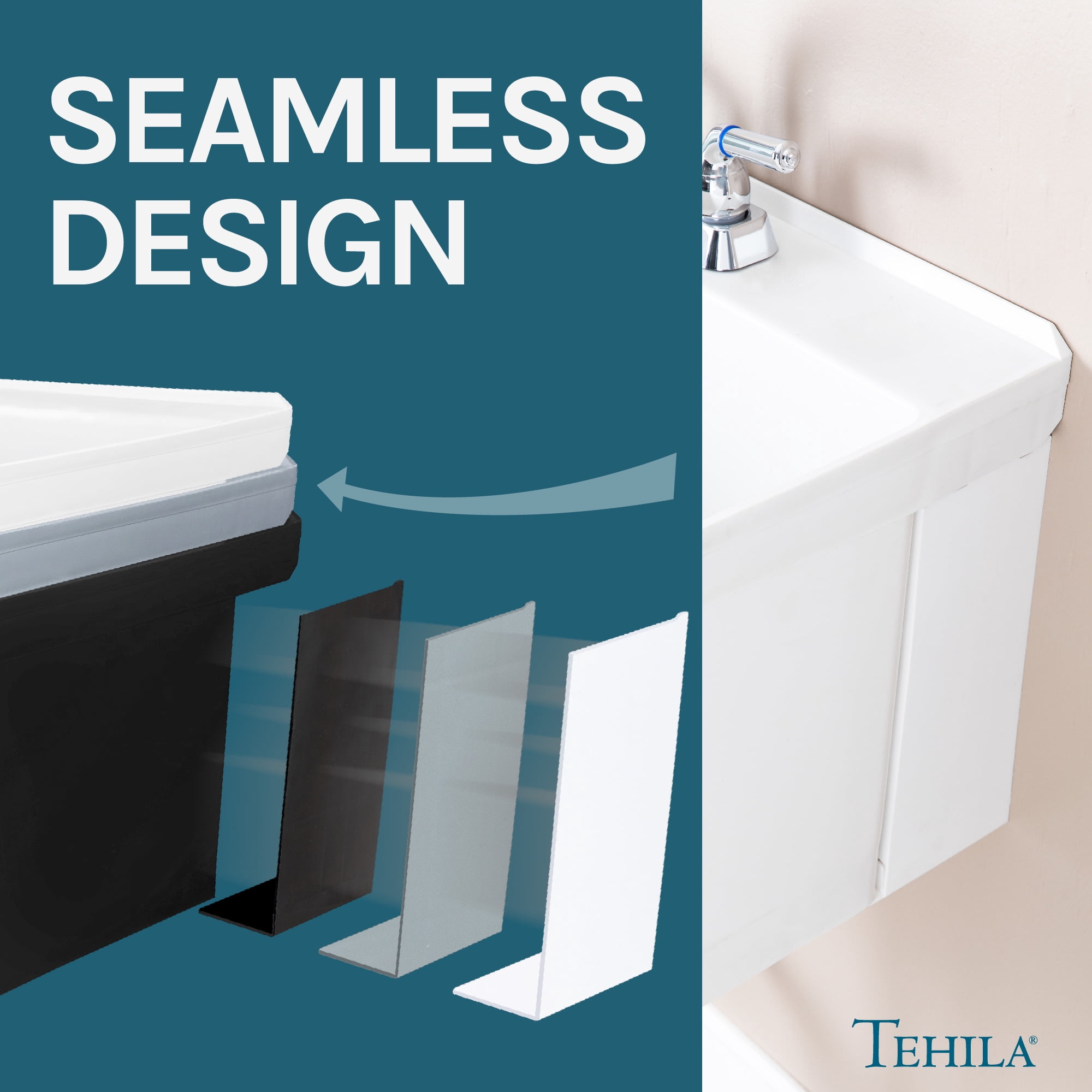 Tehila Wall Mounted White Utility Sink with Chrome Finish Pull-out Faucet
