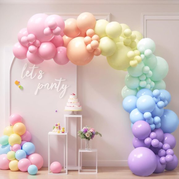 EcoNesxp pcs light rainbow balloon arch garland set 1st birthday wedding holiday decoration ball 140 pcs light rainbow balloon arch garland set