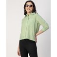 thumbnail image 5 of Moomaya Cuff Sleeves Spread Collar Cotton Shirt - Women's Casual Printed Shirt, 5 of 9
