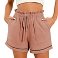 thumbnail image 2 of Womens Shorts Lounge Athletic Shorts Loose Running Shorts Casual Long Yoga Shorts with Pockets Rose Gold, 2 of 7