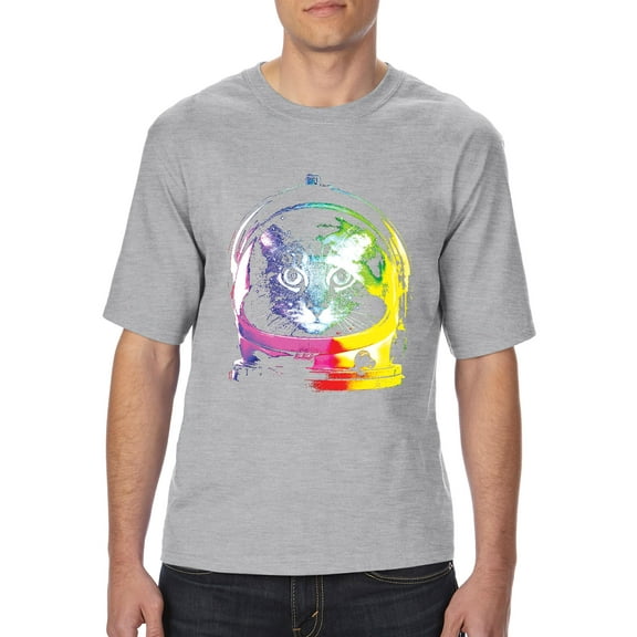 Normal is Boring - Big Men's T-Shirt, up to Tall Size 3XLT - Space Cat