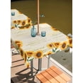 thumbnail image 2 of Square Outdoor Tablecloth with Umbrella Hole Yellow Sunflowers Outside Table Cloth Waterproof Patio Table Cover Farmhouse Rustic Botanical Floral Plants Zipper Tablecloths for Picnic 54x54 Inch, 2 of 8